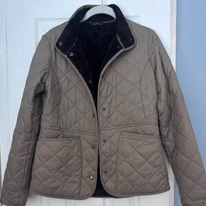 Barbour Jasmine Quilted Jacket Taupe Dark Brown US 4